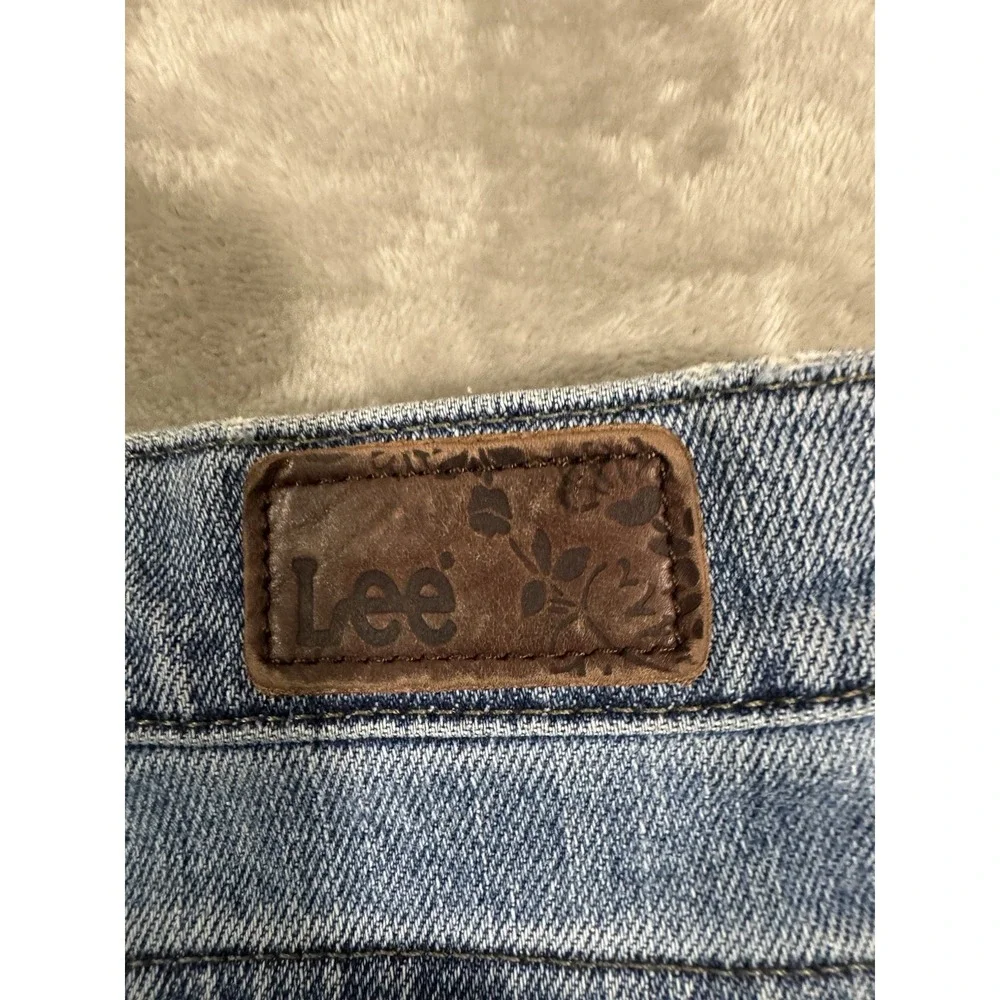 Lee Womens Jeans 16 Short Relaxed Straight Leg High‎ Rise Stretch Light Wash